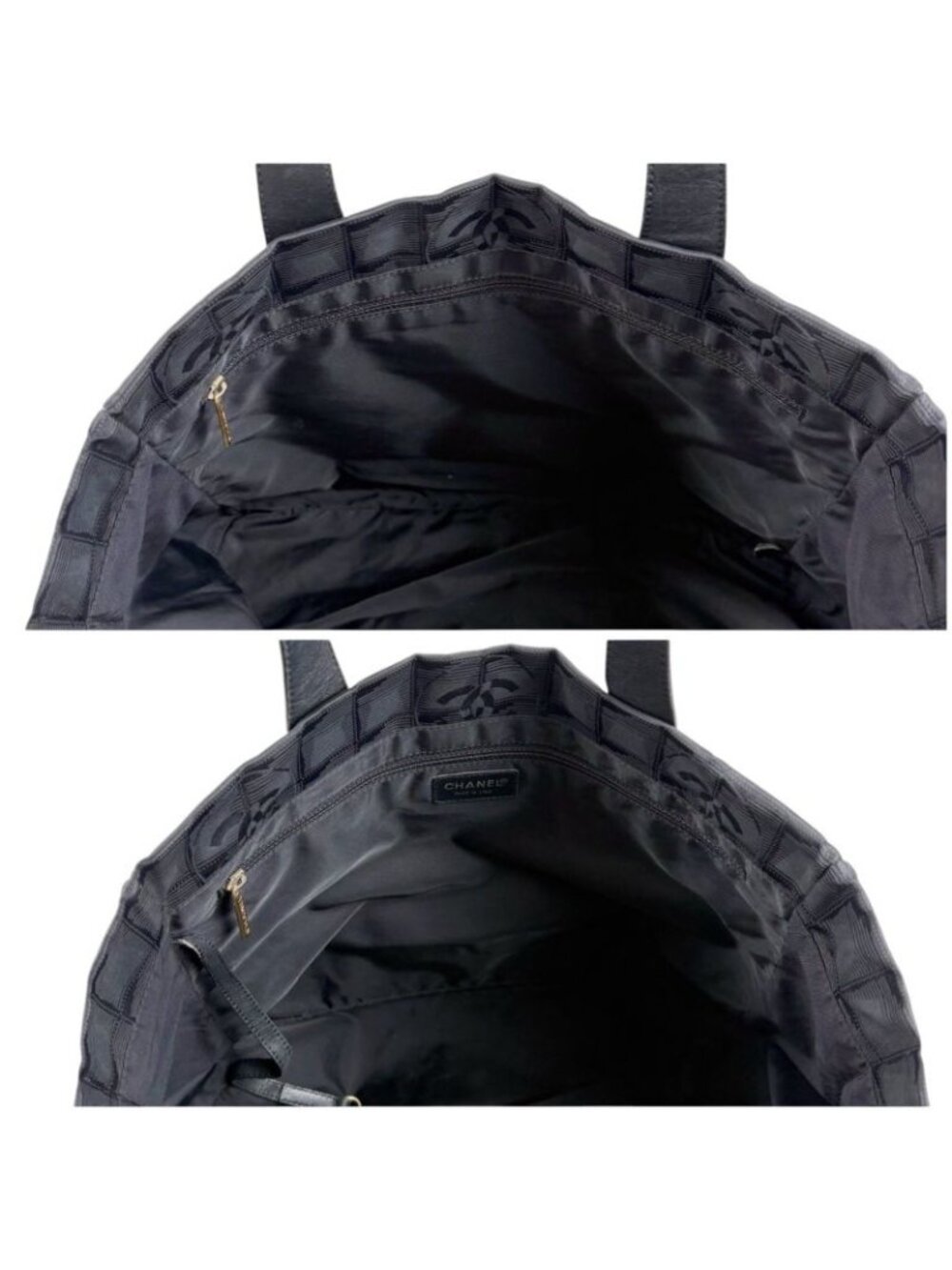 ★SOLD★ Chanel New Travel Line Tote Black Nylon Jacquard - Picture 7 of 13